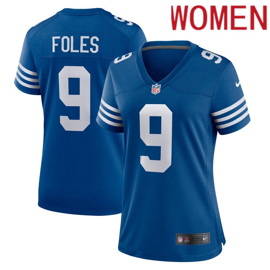 Women Indianapolis Colts #9 Nick Foles Nike Blue Player Game NFL Jersey